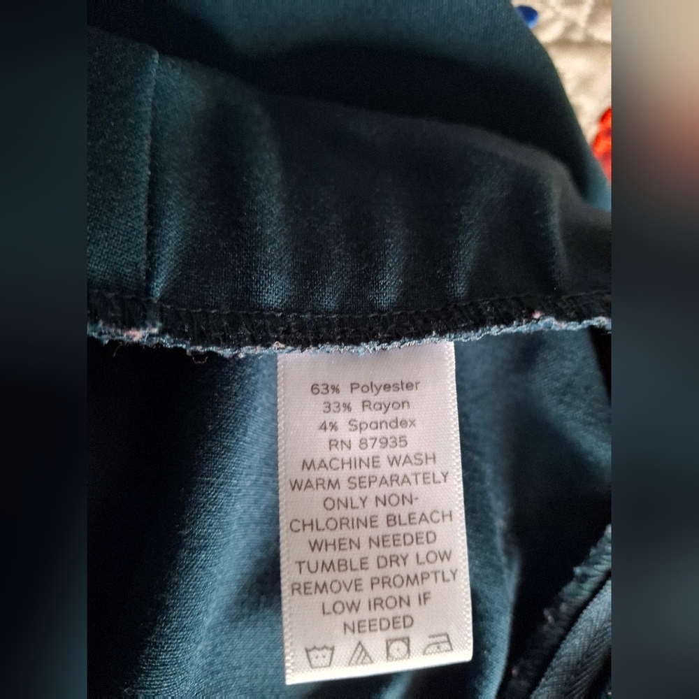 Susan Graver Women's L Teal Blue Side Zip Pants Pre-owned - Picture 5 of 6